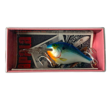 Boxed View of  RAPALA RISTO RAP Size 4 Fishing Lure in BLUE SHAD. Ireland Made. Only at Toad Tackle.
