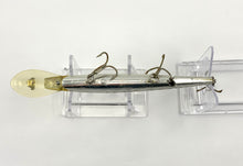 Load image into Gallery viewer, Toad Tackle • ToadTackle.net • ToadTackle.co • ToadTackle.us • FASTRAC JOINTED MINNOW Vintage Fishing Lure • SILVER BODY/WHITE BACK w/ BLACK STRIPES
