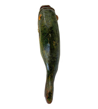 Load image into Gallery viewer, Top View of DULUTH FISHING DECOY (D.F.D.) by JIM PERKINS • LARGE BLUEGILL w/ BUFFALO NICKEL
