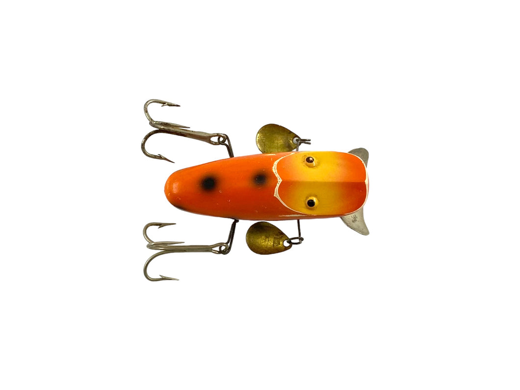 SPINNING SIZE • Vintage Makinen Tackle Company WonderLure Fishing Lure • 05 D ORANGE-BLACK SPOT