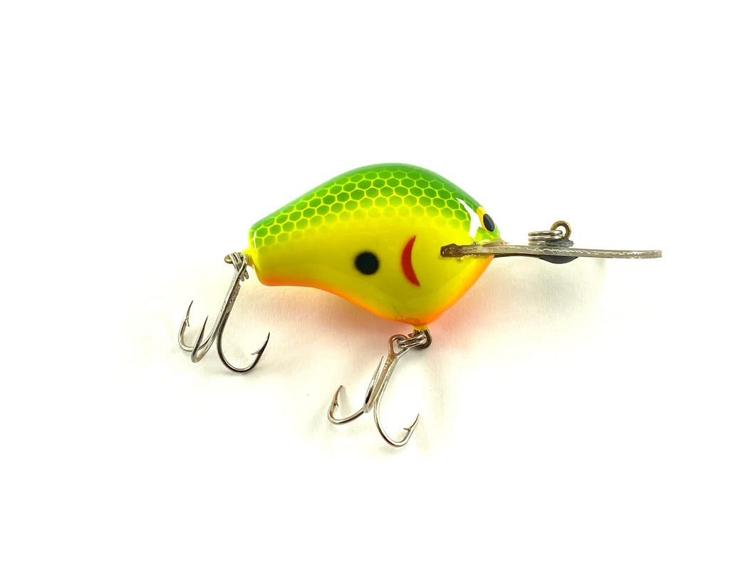 Right Facing View of BAGLEY BAIT COMPANY DB 1 Fishing Lure in GREEN on CHARTREUSE Available at Toad Tackle