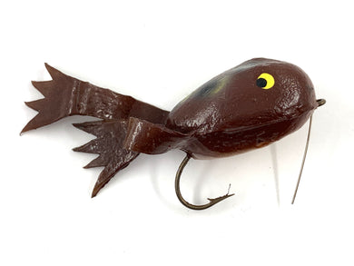 Right Facing View of Bill Plummer Rubber Frog Topwater Fishing Lure in Brown