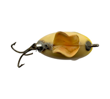Load image into Gallery viewer, Toad Tackle • ToadTackle.net • ToadTackle.co • ToadTackle.us • Antique Vintage Discontinued Fishing Lures • The Ropher Tackle Company Lure • THE SOUTH BEND BAIT COMPANY FIN-DINGO Fishing Lure in YELLOW w/ BLACK SPOTS
