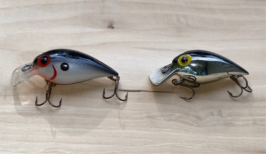 Lot of 2 • STORM LURES SHORT WART Fishing Lure • FV51 TENNESSEE SHAD & FV103 METALLIC SILVER/BLACK BACK