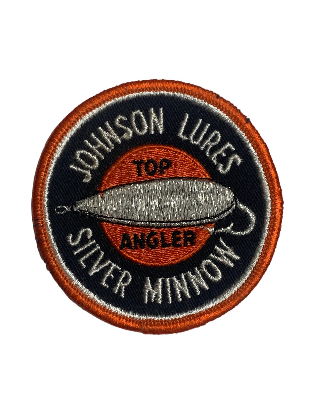 Vintage Johnson Lures Silver Minnow Fishing Lure Patch