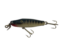 Charger l&#39;image dans la galerie, Toad Tackle • ToadTackle.net • ToadTackle.co • ToadTackle.us • Vintage Antique Discontinued Fishing Lures • THE CREEK CHUB BAIT COMPANY (CCBCO) MIDGET PIKIE w/ Pressed Eyes Antique Fishing Lure in BLACK SCALE
