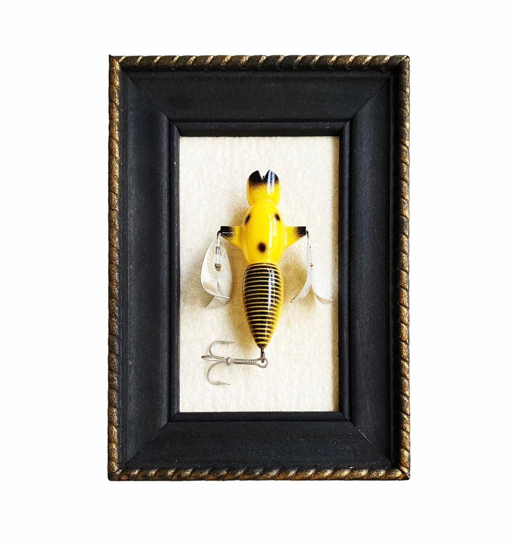 Vintage CORONADO Dragonfly Fishing Lure Factory Display! • BLACK & YELLOW