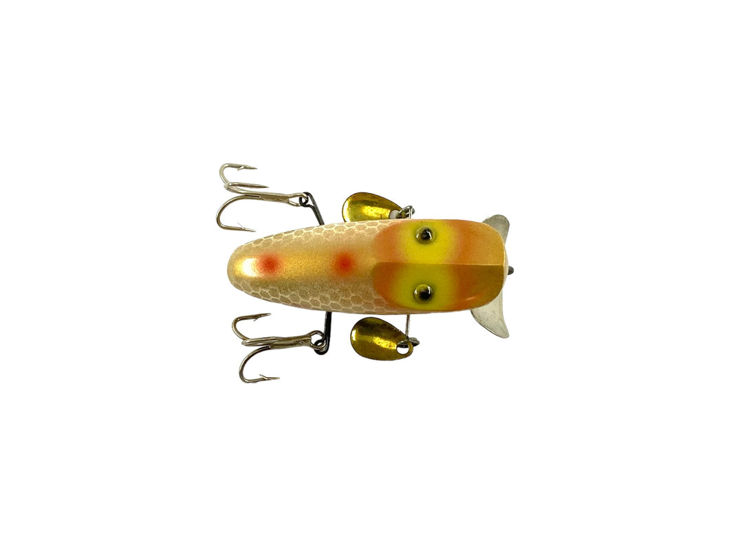 SPINNING SIZE • Vintage Makinen Tackle Company WonderLure Fishing Lure • GOLD SCALE w/ RED SPOTS