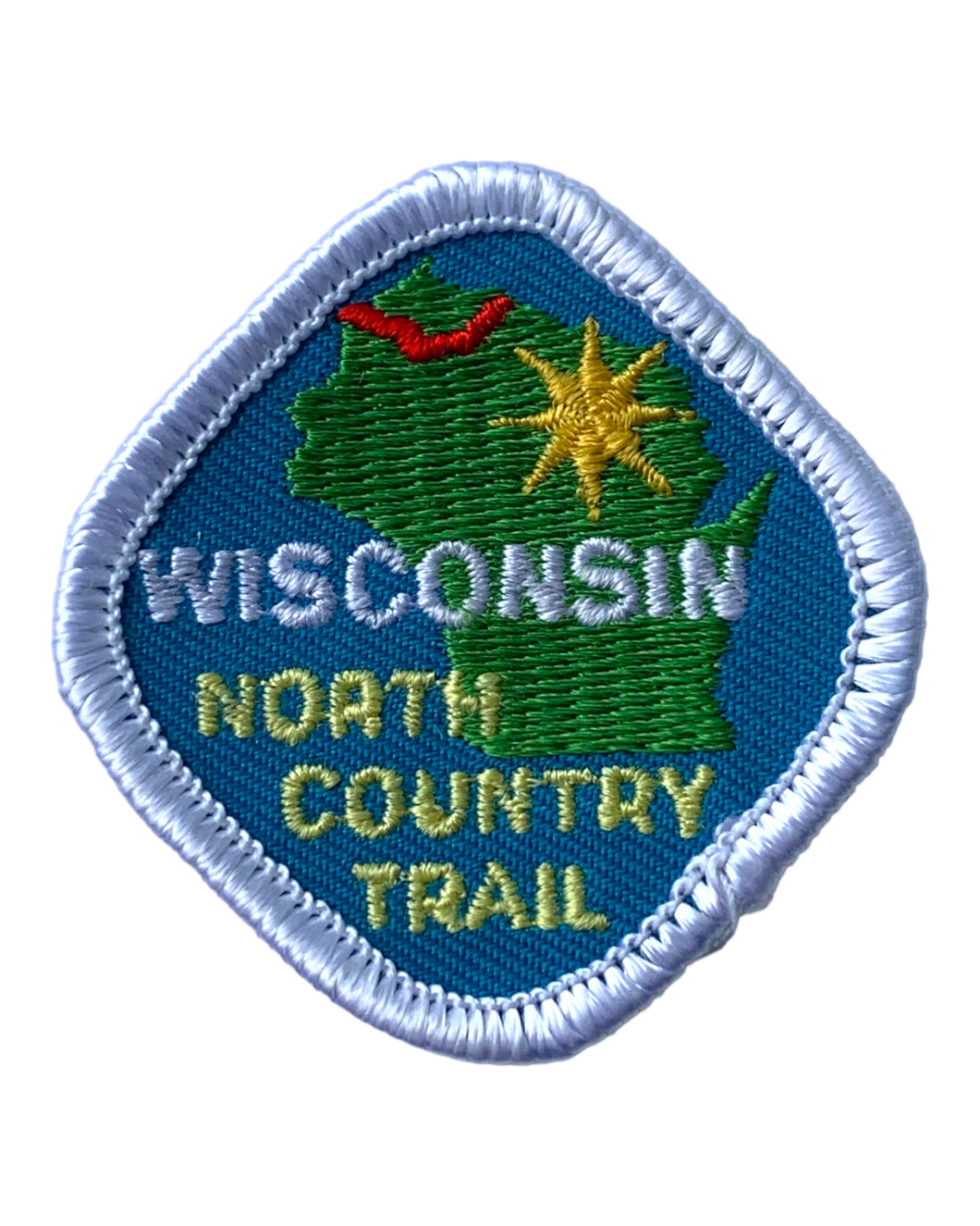 Front View of NORTH COUNTRY NATIONAL SCENIC TRAIL COLLECTOR HIKING PATCH • WISCONSIN