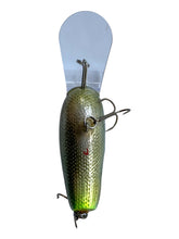 Load image into Gallery viewer, Signed Belly View of USA MADE C-FLASH BAITS 44 CAL Crankbait Fishing Lure in  MINT GREEN FOIL
