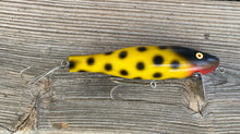 Lade das Bild in den Galerie-Viewer, Right Facing View of Marathon Bait Company ROCK &amp; ROLL Topwater Fishing Lure in BLACK &amp; YELLOW
