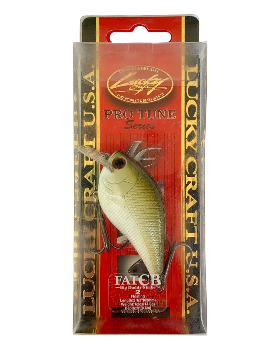 Front Package View of LUCKY CRAFT FAT CB BIG DADDY STRIKE 2 Fishing Lure in ROOTBEER GREEN