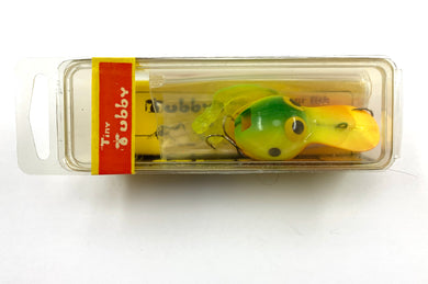 Cover Photo for STORM LURES TINY TUBBY Vintage Fishing Lure in Chartreuse/Perch