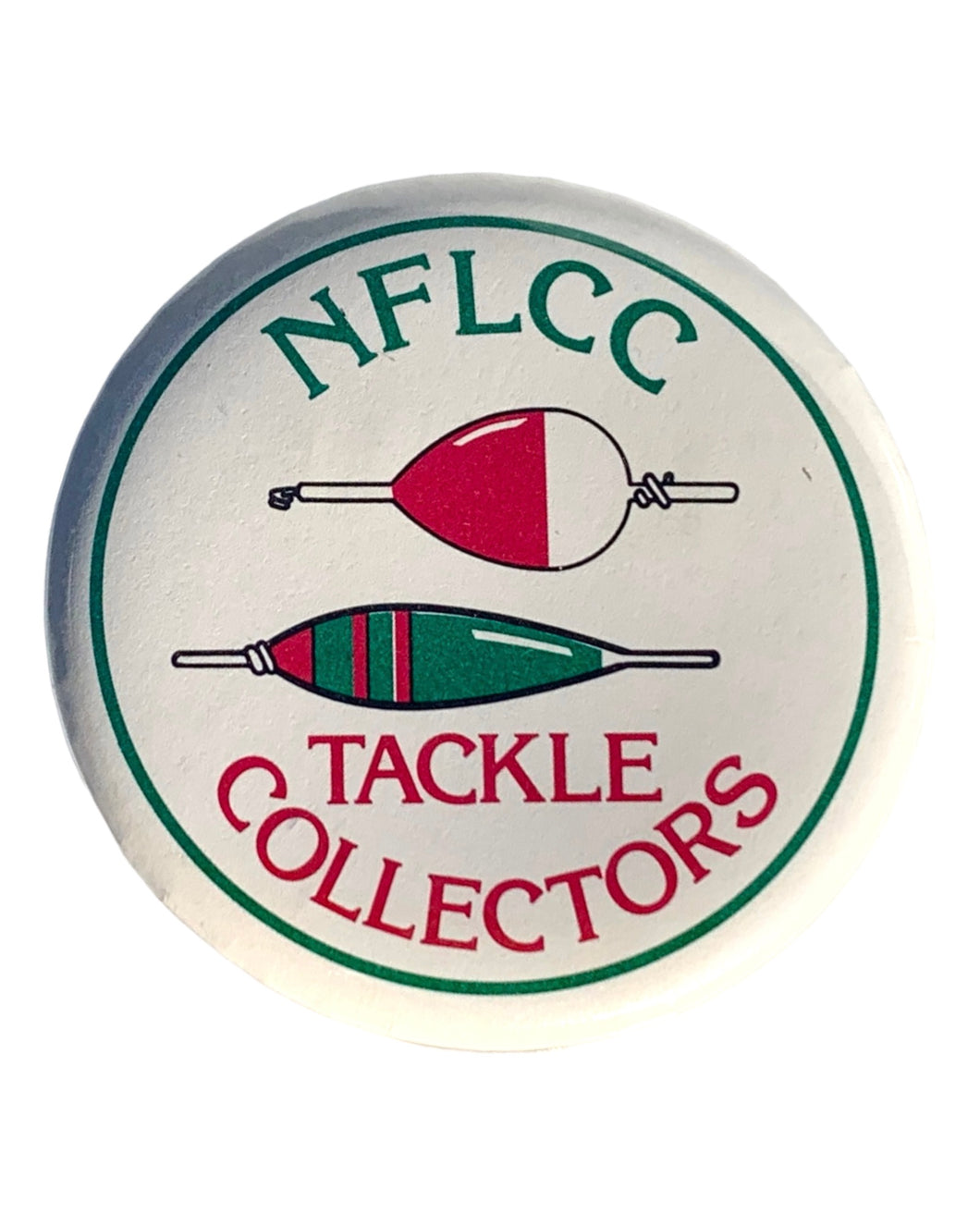 NATIONAL FISHING LURE COLLECTORS CLUB SHOW Pin Antique Wood Bobbers