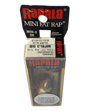 Cargar imagen en el visor de la galería, Stats View of  RaPALA Mini Fat Rap MFR-3 B Fishing Lure in SILVER BLUE. Genuine Silver Plated. Buy Online at TOAD TACKLE.
