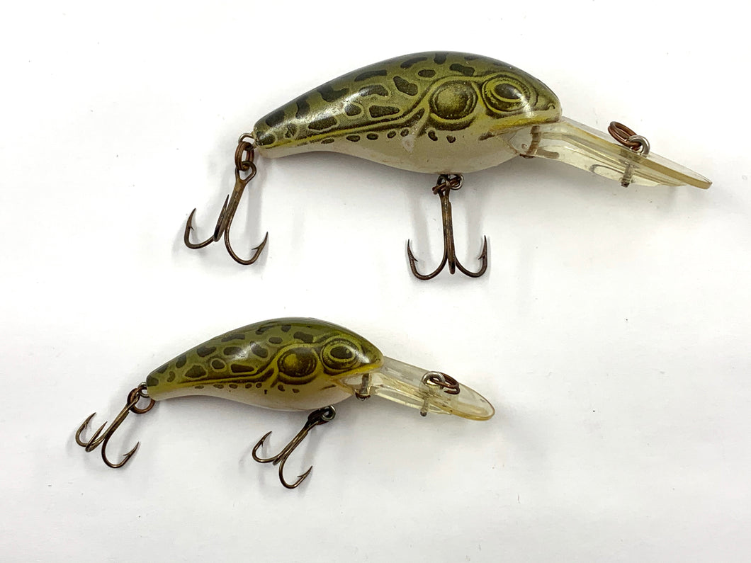 Pair of REBEL LURES LITTLE SUSPEND R & SUSPEND R Fishing Lures in FROG Pattern