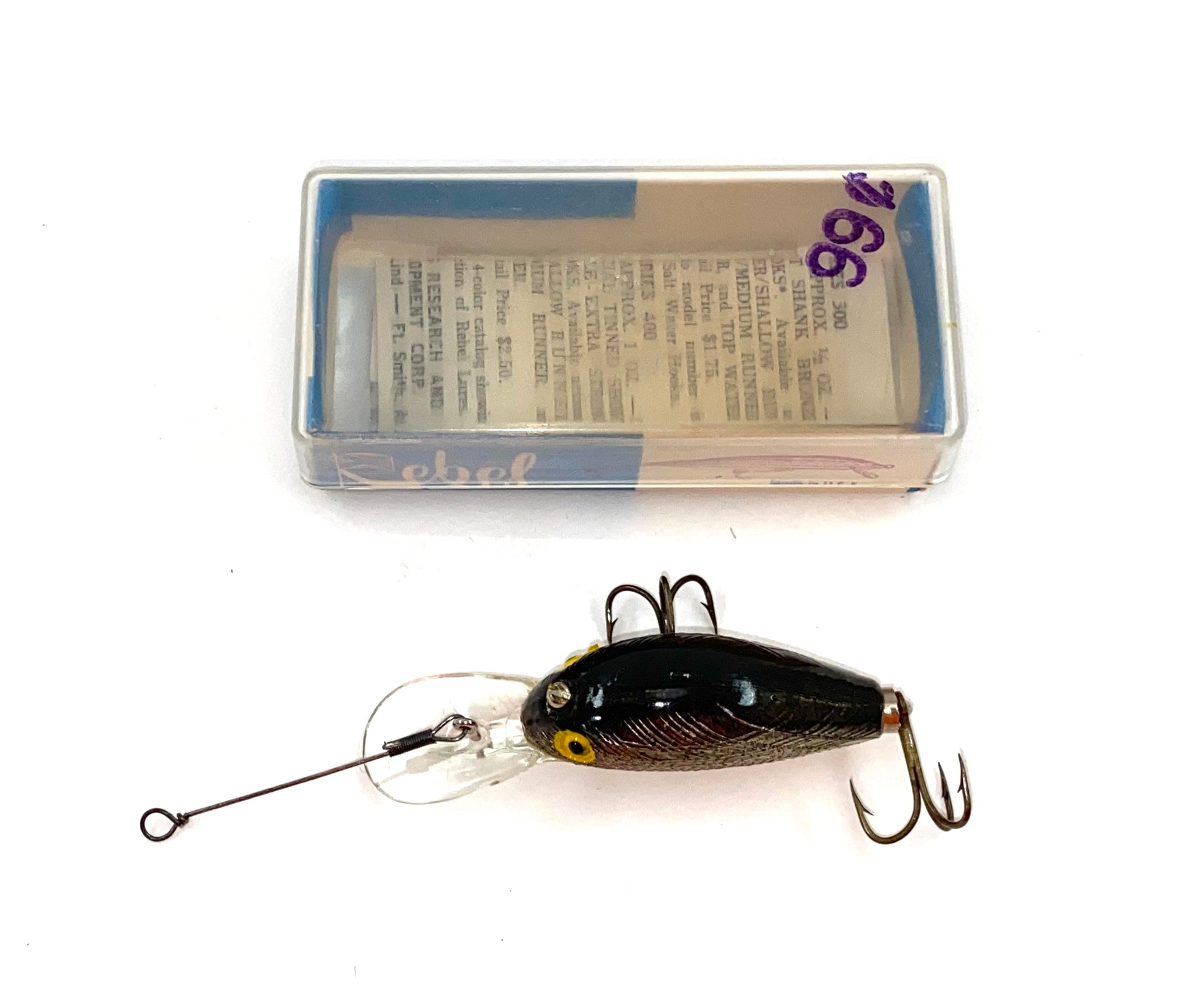 REBEL LURES DEEP WEE-R Fishing Lure • D9326 SILVER w/ YELLOW