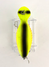 Load image into Gallery viewer, HEDDON MAGNUM TADPOLLY Vintage Fishing Lure • YFO YELLOW FLUORESCENT RED RIBS (Black Back/Eyes Variation)
