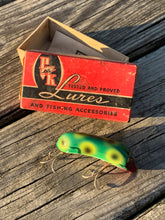 Load image into Gallery viewer, P &amp; K LURES • PACHNER &amp; KOLLER INC. BRIGHT EYES Fishing Lure w/ ORIGINAL BOX &amp; INSERT • 44-F FROG
