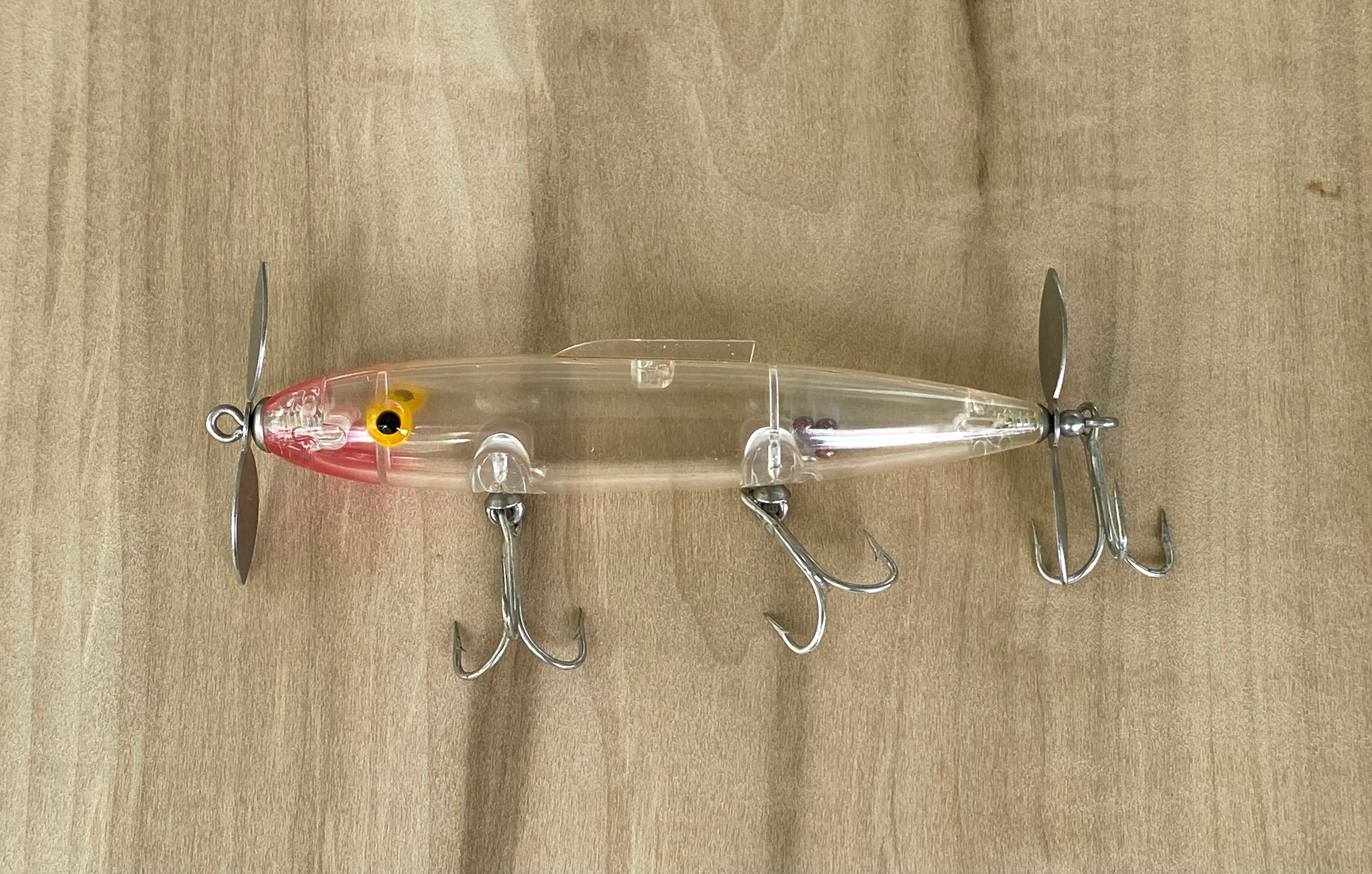 Dual Spinners • BILL LEWIS TOPWATER PROP Fishing Lure • CLEAR