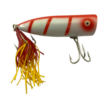 Load image into Gallery viewer, Toad Tackle • ToadTackle.net • ToadTackle.co • ToadTackle.us • Antique Vintage Discontinued Fishing Lures• Daisy Heddon Big Chugg 9550 RWS • White with Red Stripe
