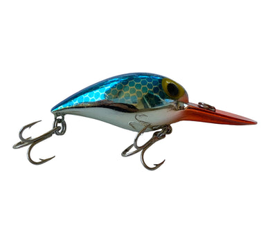 Right Facing View of STORM LURES v-133 WIGGLE WART Fishing Lure in METALLIC BLUE SCALE with RED LIP. For Sale at Toad Tackle.
