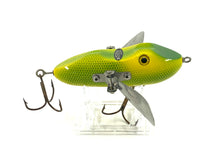 Load image into Gallery viewer, Handmade LE LURE CREEPER Glass Eyed Musky Size Topwater Crawler Wood Fishing Lure • FROG SCALE

