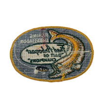 Load image into Gallery viewer, GULPING BASS • FRED ARBOGAST FISHING AMBASSADOR Vintage Patch in Gold Trim • Bait of Champions

