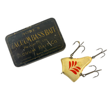 Load image into Gallery viewer, Top View of HOWE&#39;S VACUUM BASS BAIT Antique Wood Fishing Lure w/ Original Tin
