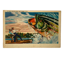 Lade das Bild in den Galerie-Viewer, &quot;IT MAY SOUND BIG, BUT HERE IT IS&quot; • FIGHTING FISH ANTIQUE POSTCARD
