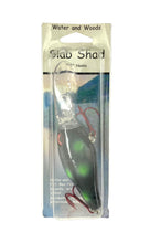 Cargar imagen en el visor de la galería, Water And Woods SLAB SHAD Fishing Lure • BLACK w/ GREEN SPOTS
