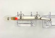 Load image into Gallery viewer, Toad Tackle • ToadTackle.net • ToadTackle.co • ToadTackle.us • Rebel FASTRAC JOINTED MINNOW Vintage Fishing Lure •  Rebel FASTRAC JOINTED MINNOW Vintage Fishing Lure •  PEARL WHITE BODY w/ BLACK STRIPES
