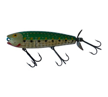 Load image into Gallery viewer, Left View of JIM PFEFFER LURES of FLORIDA • CAST TOP 3 Hooks &amp; Prop Wood Fishing Lure

