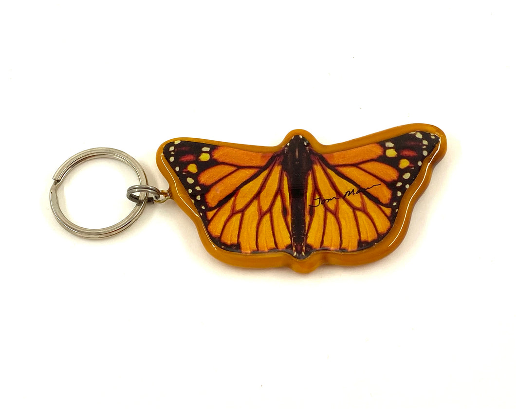 Tom Mann's 3-D WILDLIFE CREATIONS PHOTO-LURE Souvenirs/Collectibles Keychain • MONARCH BUTTERFLY