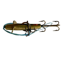 Load image into Gallery viewer, Left Facing View of Antique DAM Size 30 SPINNER Fishing Lure with Retro Musky Graphics Insert
