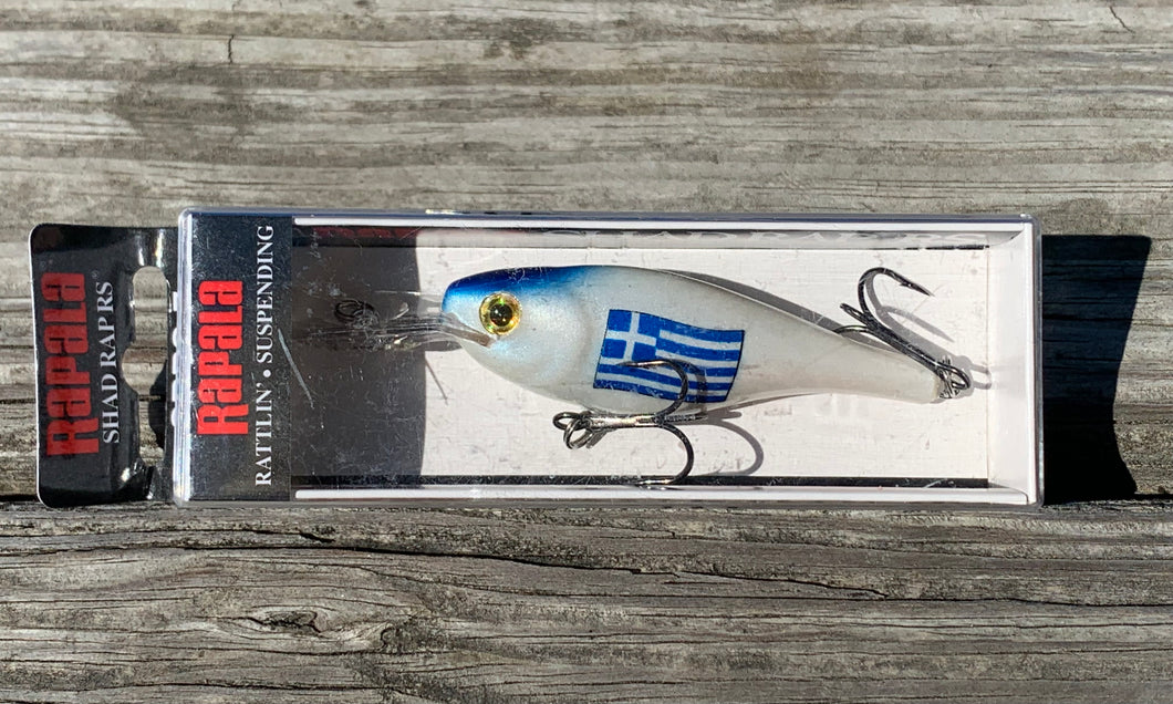 GREECE • RAPALA SHAD RAP RS SRRS-7 Fishing Lure • WORLD FLAG SPECIAL EDITION