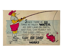 Load image into Gallery viewer, Front View of ANTIQUE FISHING POSTCARD. Available at Toad Tackle.
