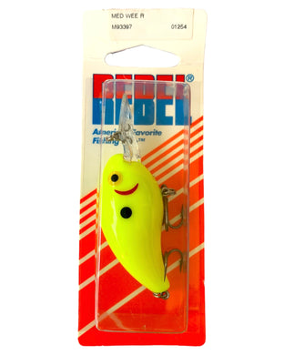Front Package View of REBEL LURES Mid WEE R Fishing Lure in CHARTREUSE