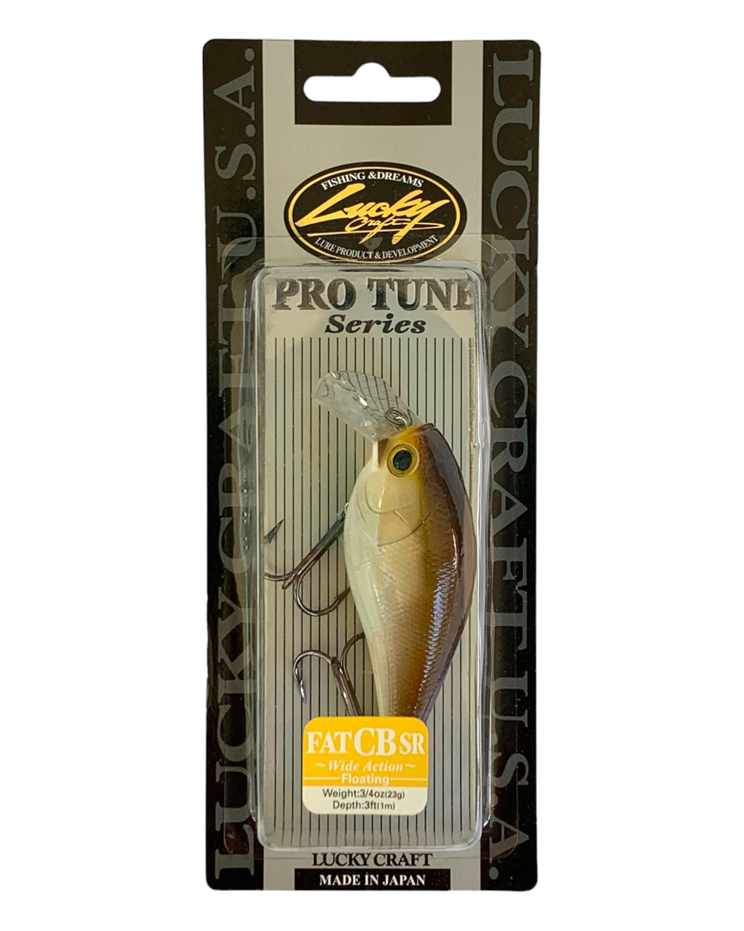Package View of LUCKY CRAFT FAT CB SR Fishing Lure • FALL CRAW Wakebait w/ Square Lip