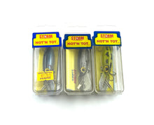 Load image into Gallery viewer, Lot of 3 • Vintage Storm H Series Hot&#39;N Tot Fishing Lures • FROG/NATURISTIC SHAD/BLUE FADE
