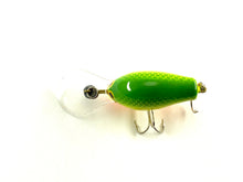 Load image into Gallery viewer, Top View of BAGLEY BAIT COMPANY DB 1 Fishing Lure in GREEN on CHARTREUSE Available at Toad Tackle
