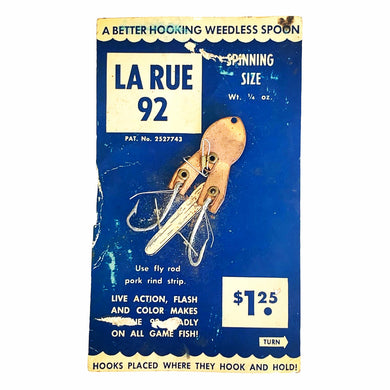 LA RUE 92 Vintage Fishing Lure in COPPER