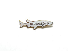 Load image into Gallery viewer, Eco-Friendly Catch &amp; Release • Vintage GREEN Musky &quot;RELEASED&quot; Collector Pin
