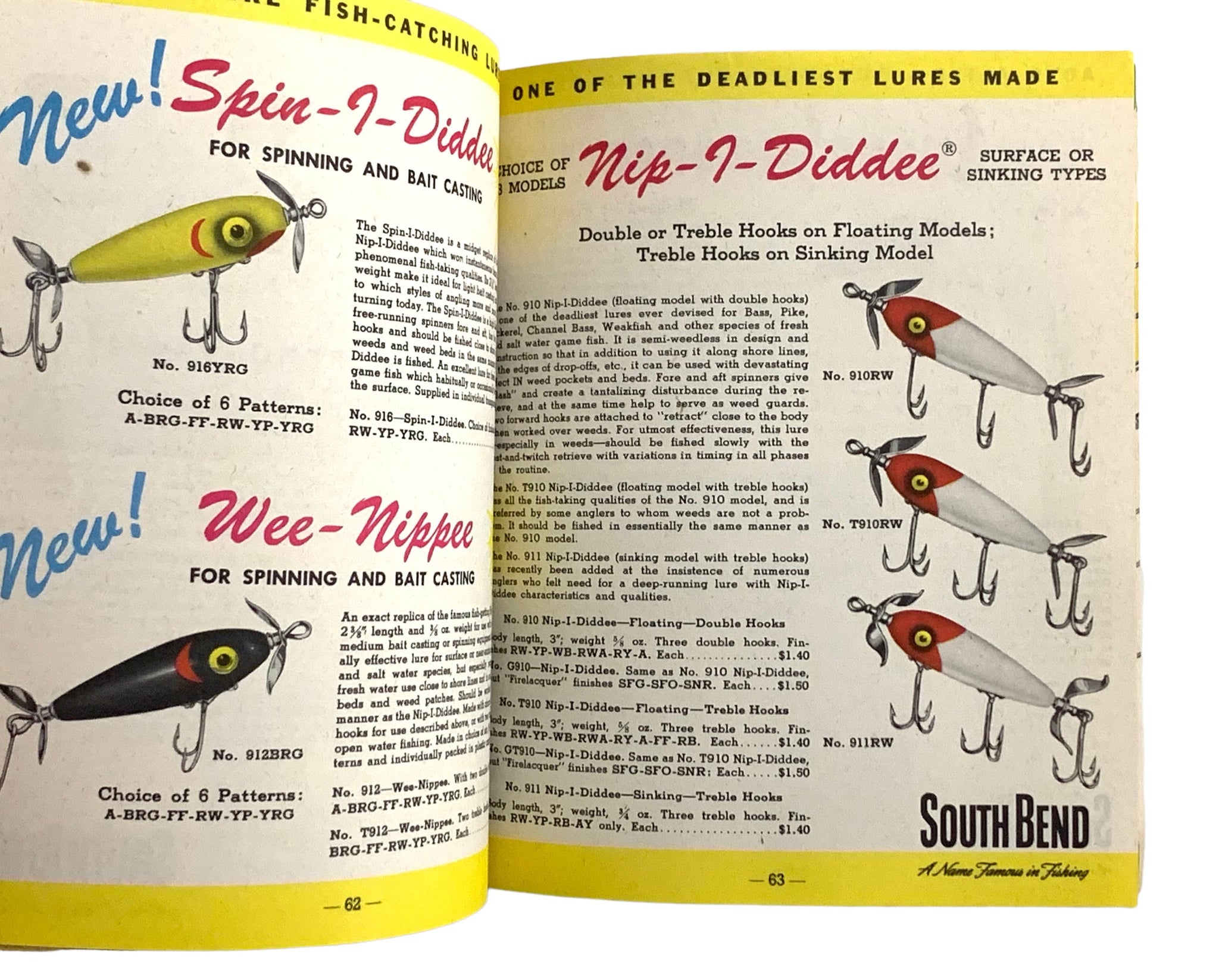 1952 SOUTH BEND BAIT COMPANY Vintage CATALOG – Toad Tackle