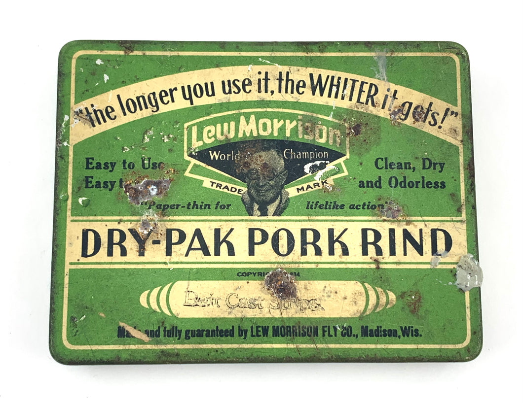Vintage LEW MORRISON DRY-PAK PORK RIND TIN