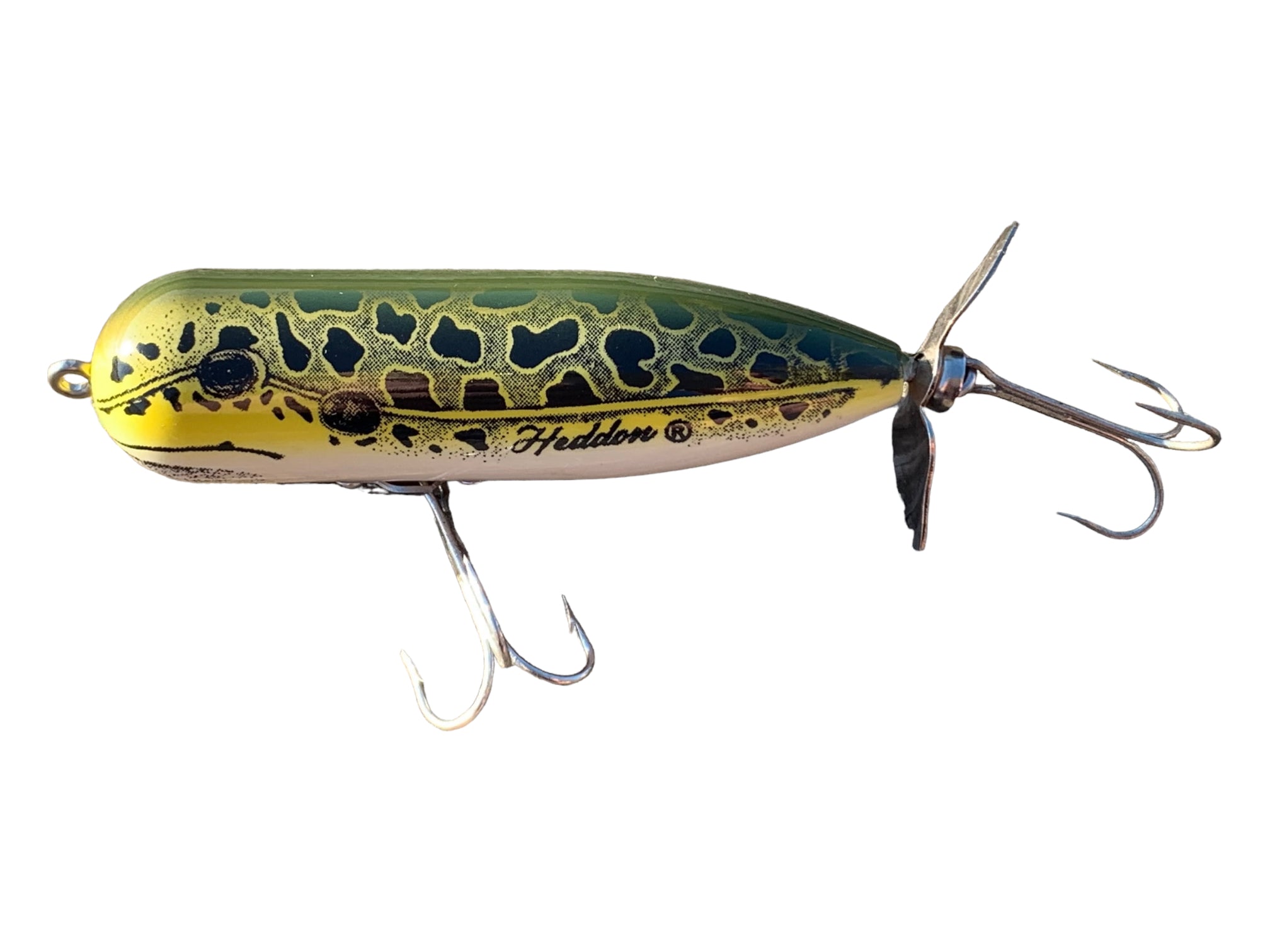 Vintage Heddon Tiny Torpedo Fishing Lure Yellow Old Tackle