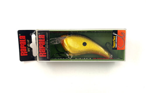 RAPALA LURES DT FLAT Fishing Lure in Gold. Dives-To Series Crankbait with Sure Set Hooks.
