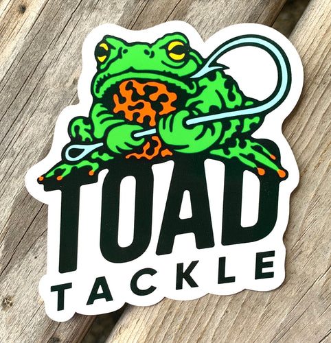 Laminated WATERPROOF Vinyl TOAD TACKLE Logo 4 x 4 Sticker